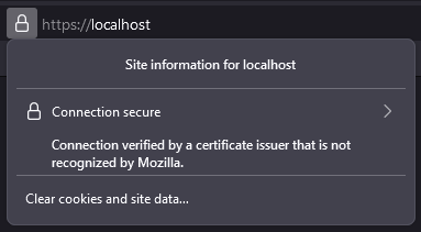 Connection verified by a certificate issuer that is not recognized by Mozilla